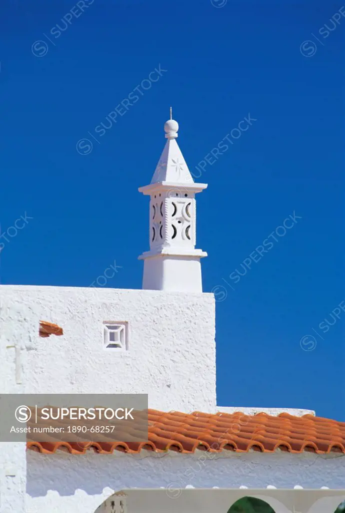 Typical house and chimney, Carvoeiro, Algarve, Portugal, Europe