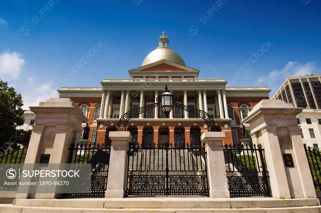 The Massachusetts State House, 1798, designed by Charles Bulfinch, Boston, Massachusetts, USA
