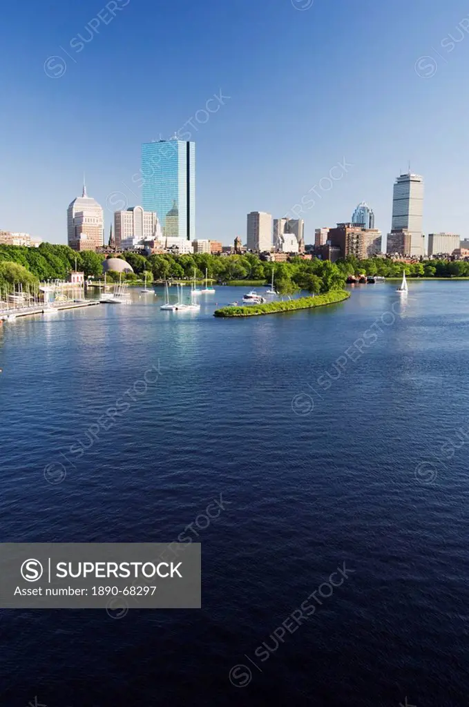 City skyline across the Charles River, Boston, Massachusetts, USA