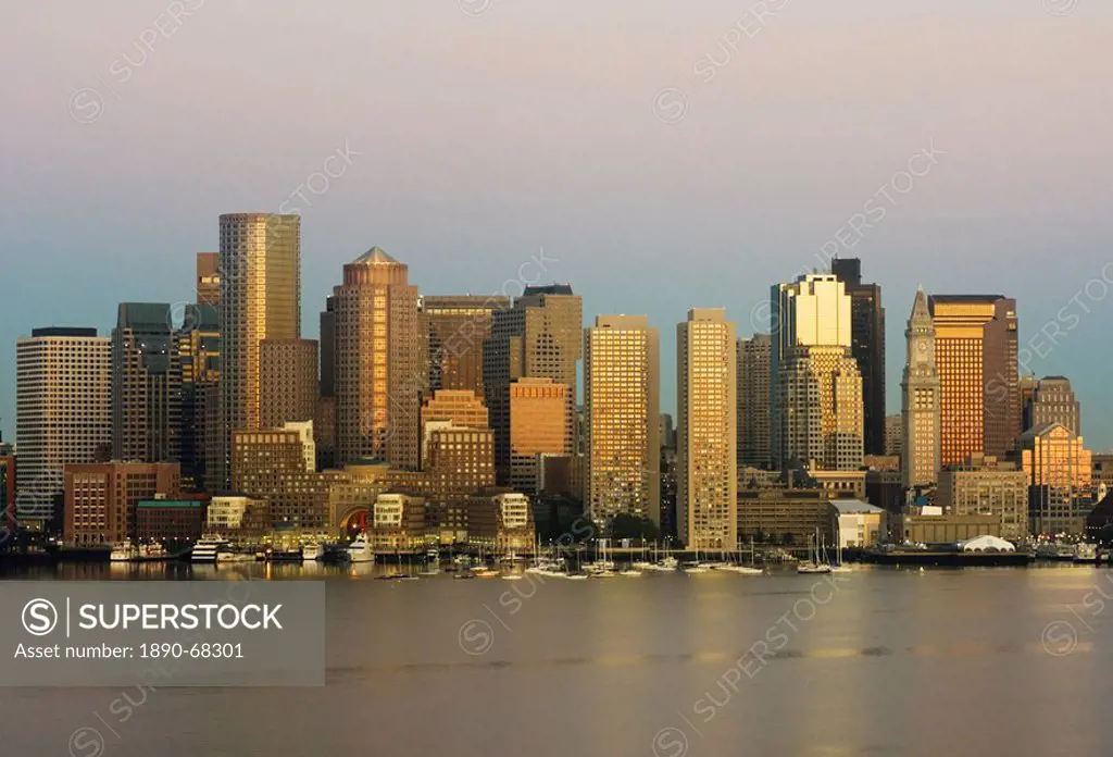 City skyline at dawn, Boston, Massachusetts, USA