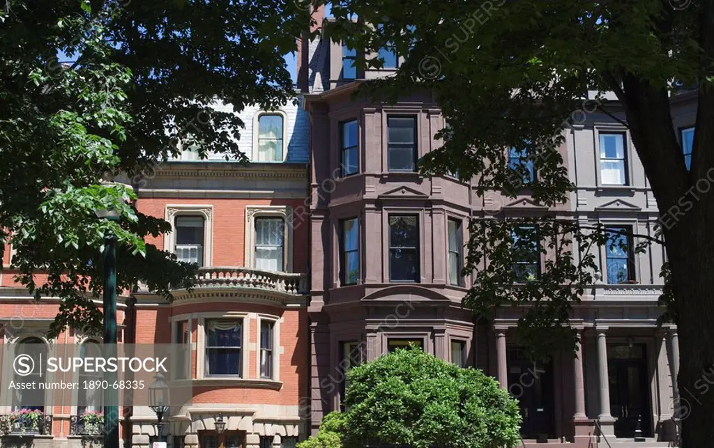 Townhouses in Commonwealth Avenue, Boston, Massachusetts, USA