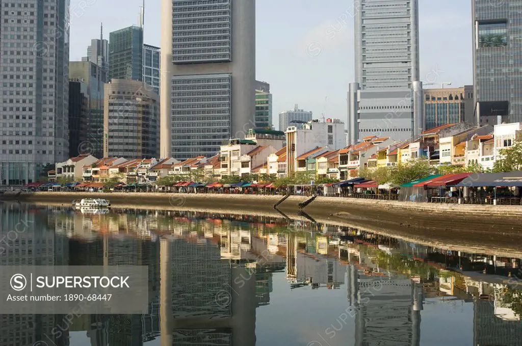Boat Quay and the Financial District, Singapore, South East Asia