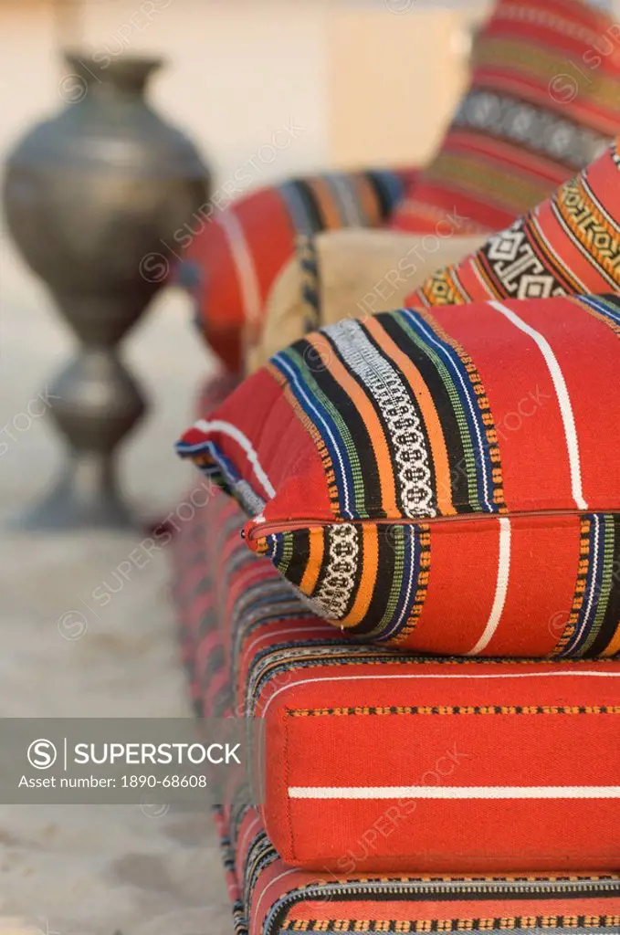 Arabic cushions, Dubai, United Arab Emirates, Middle East