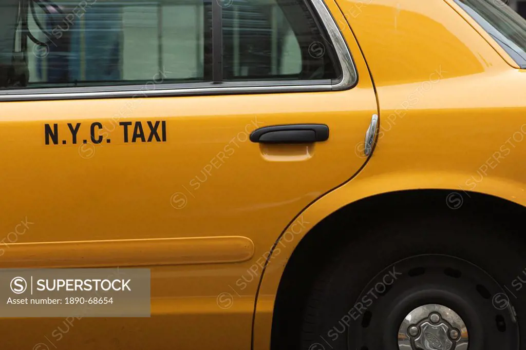 Taxi cab, Manhattan, New York City, New York, United States of America, North America