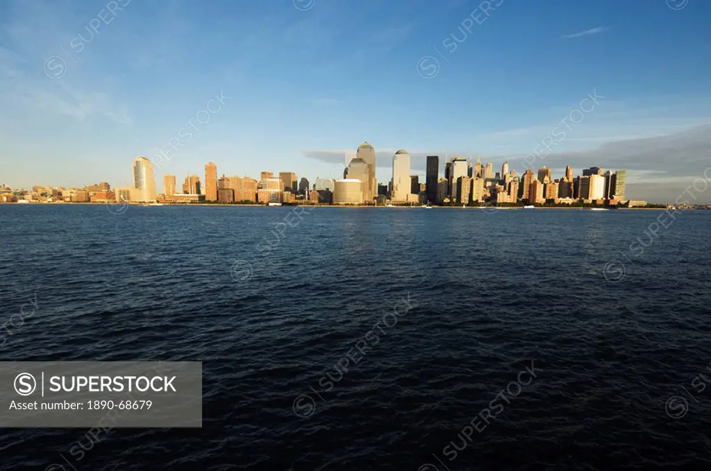 Manhattan skyline across the Hudson River, New York City, New York, United States of America, North America