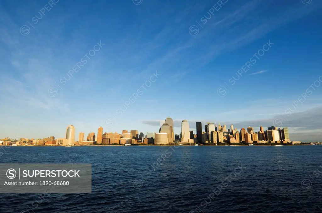 Manhattan skyline across the Hudson River, New York City, New York, United States of America, North America