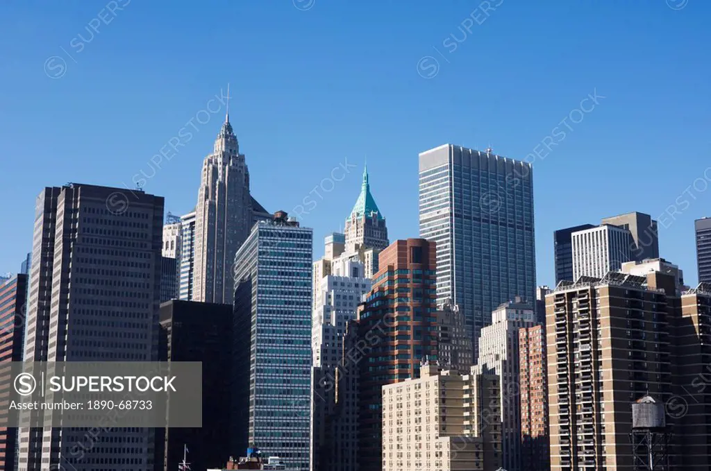 Tall buildings in the Financial District of Lower Manhattan, New York City, New York, United States of America, North America