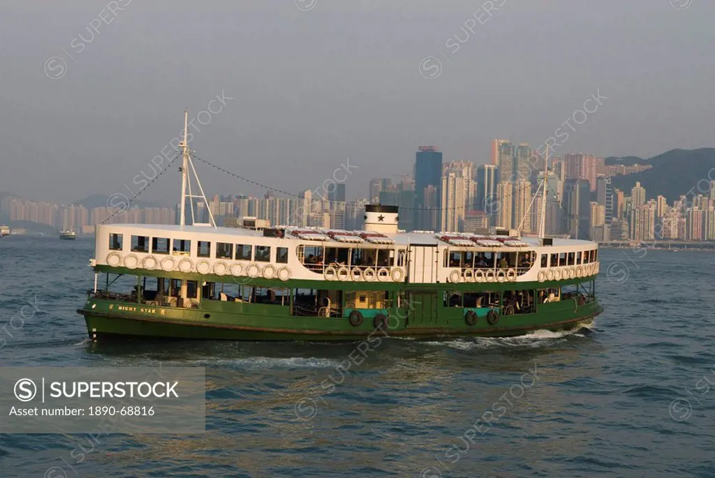 Star Ferry crossing Victoria Harbour, Hong Kong, China, Asia