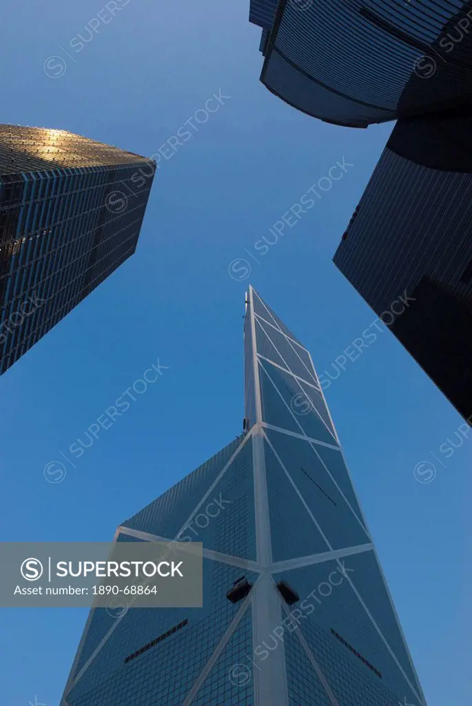 Skyscrapers, Bank of China Building in centre, Central, Hong Kong, China, Asia