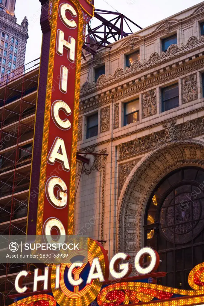 The Chicago Theatre, Theatre District, Chicago, Illinois, United States of America, North America