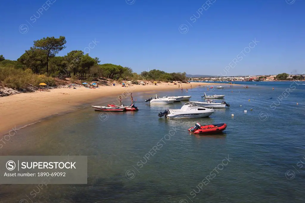 Ilha de Tavira, a sand dune island and popular beach, Ria Formosa Nature Park, Algarve, Portugal, Europe