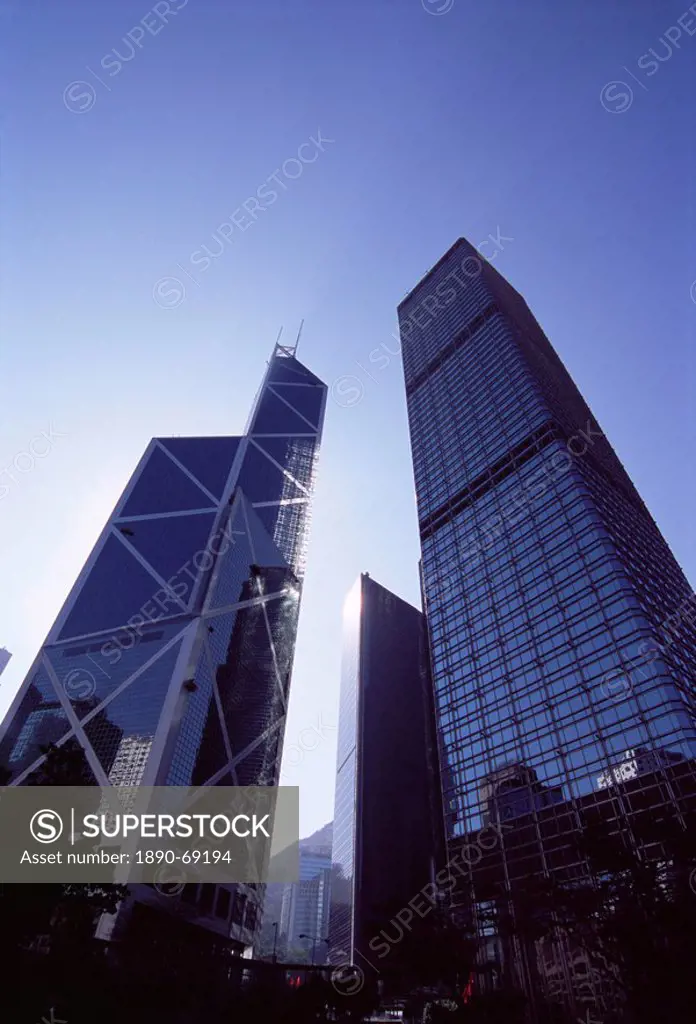Bank of China and Cheung Kong Center, Central, Hong Kong Island, Hong Kong, China, Asia