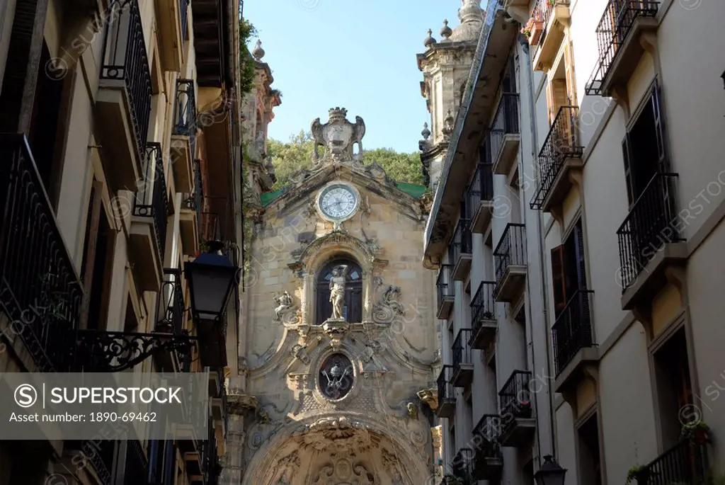 St. Mary´s basilica, old town of Donostia, San Sebastian, Basque country, Euskadi, Spain, Europe