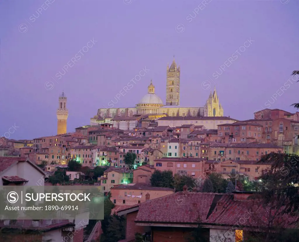 City skyline, Siena, Tuscany, Italy, Europe