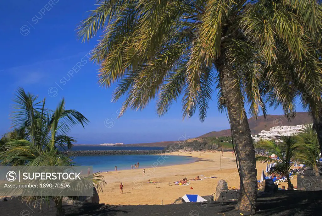 The beach at Playa Blanca, Lanzarote, Canary Islands, Atlantic, Spain, Europe