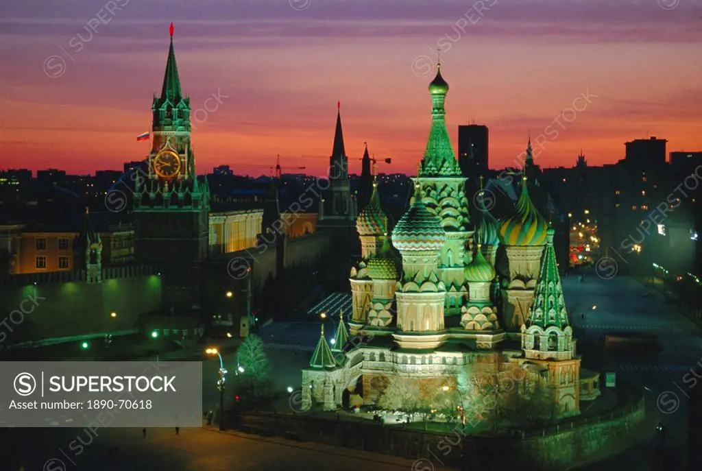 Sunset over Red Square, The Kremlin, Moscow, Russia