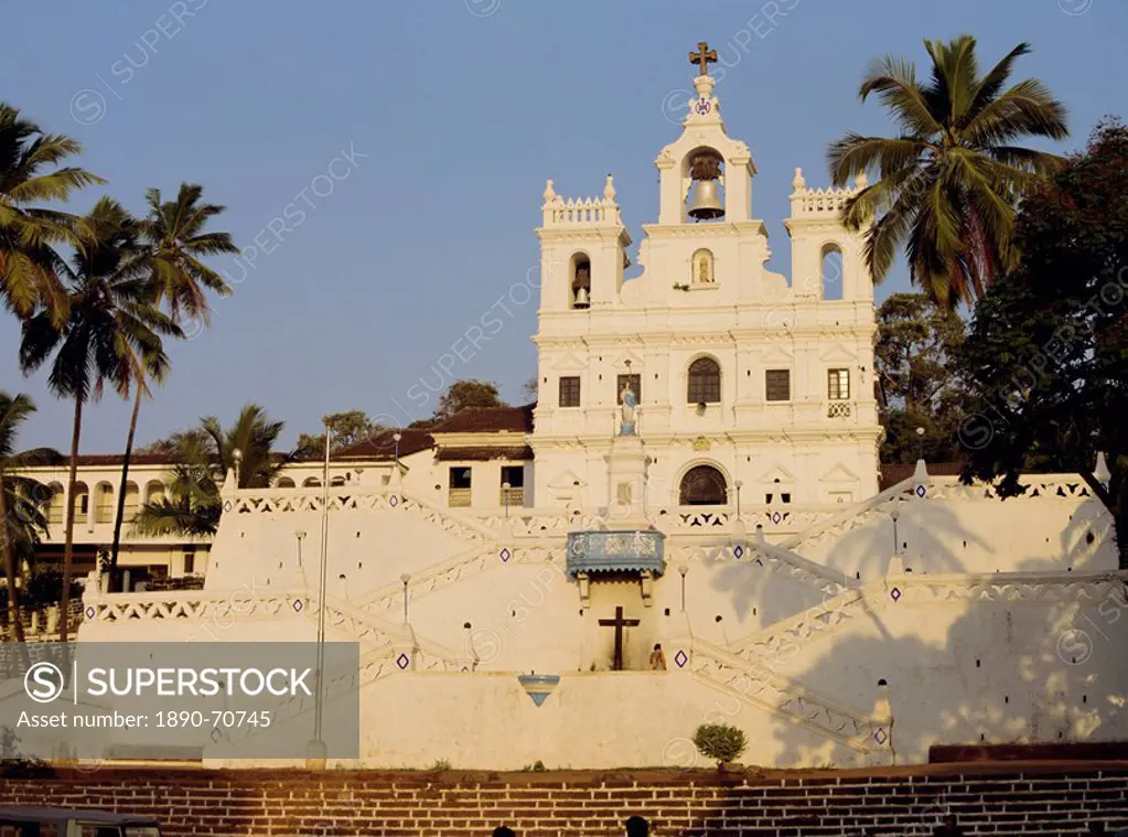 The Church of Our Lady of the Immaculate Conception, and large bell, Panjim, Goa, India