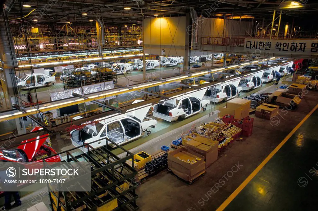 Car assembly line, Daewoo, South Korea, Asia