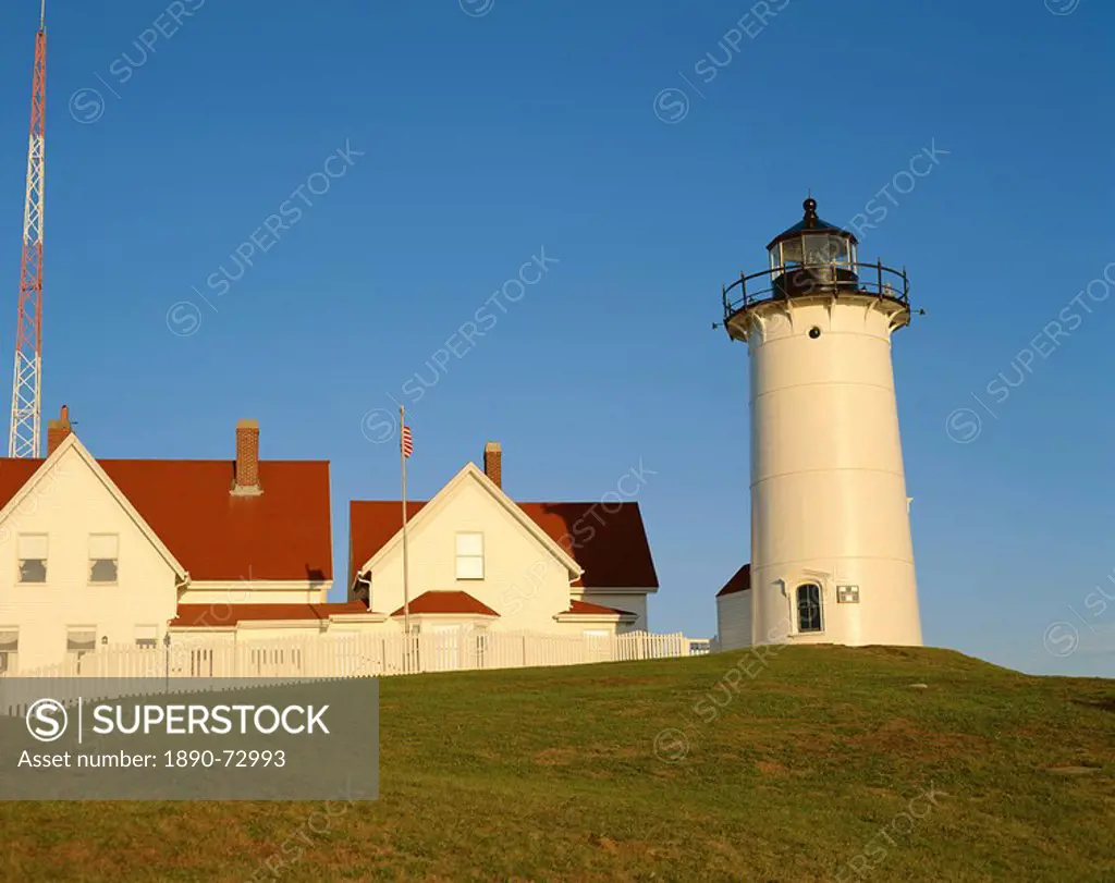 Exterior of Nobska Point Lighthouse, Woods Hole, Cape Cod, Massachusetts, United States of America USA, North America