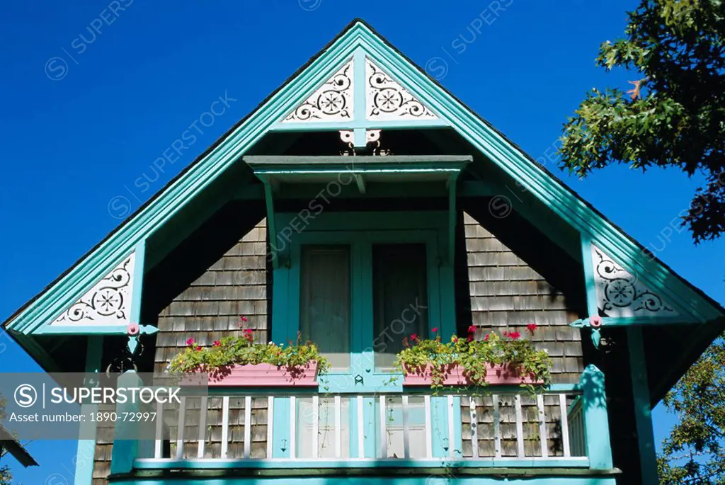 Cottage City, 19th c. cottage, Oak Bluffs, Martha´s Vineyard, Cape Cod, Massachusetts, USA