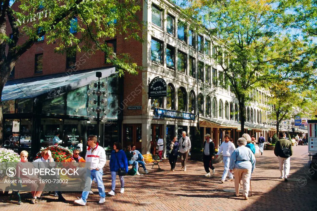 Pedestrian precinct near Faneuil Hall, Boston, Massachusetts, USA