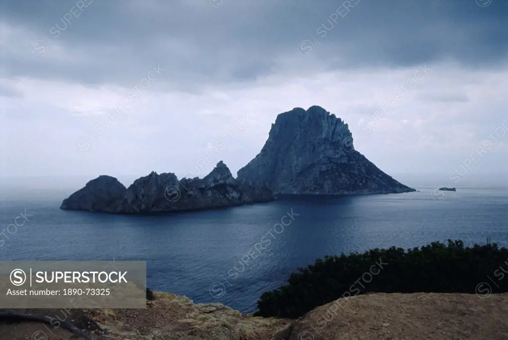 The island of Vedra off the coast of Ibiza, the island where nothing grows or lives, Ibiza, Balearic Islands, Spain, Europe
