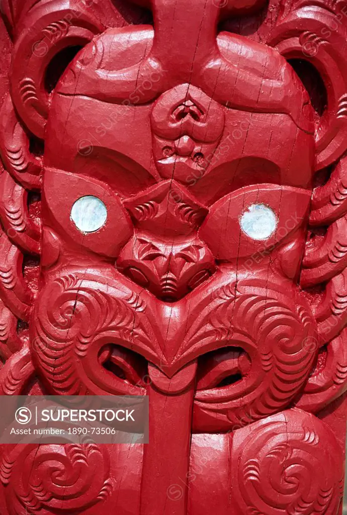 Maori Carving, Waitangi, Runanga, New Zealand.