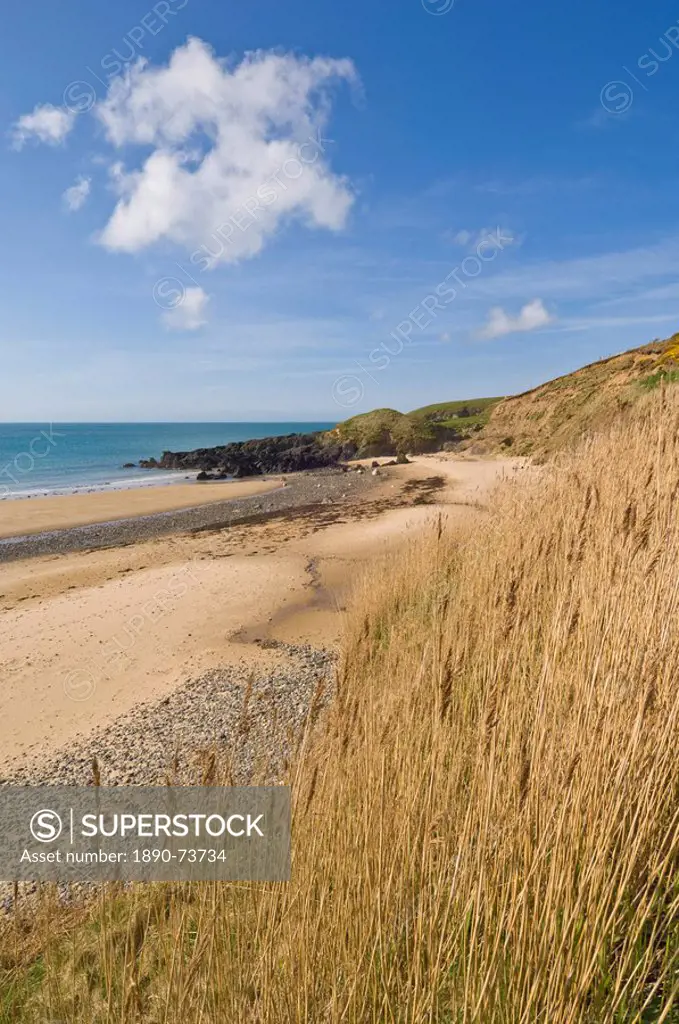 Porthor Porth Oer beach, where the sand whistles due to the unique shape of the grains, Llyn Peninsulal Gwynedd, North Wales, Wales, United Kingdom, E...