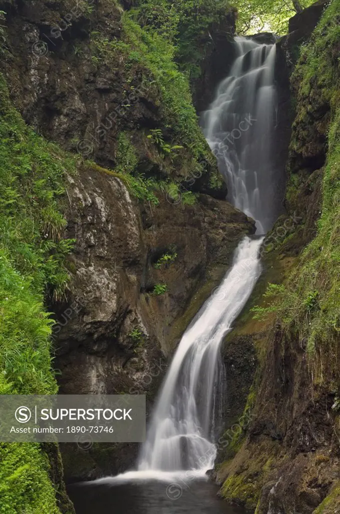 Ess_na_Larach waterfall, Glenariff Country Park near Waterfoot, County Antrim, Ulster, Northern Ireland, United Kingdom, Europe