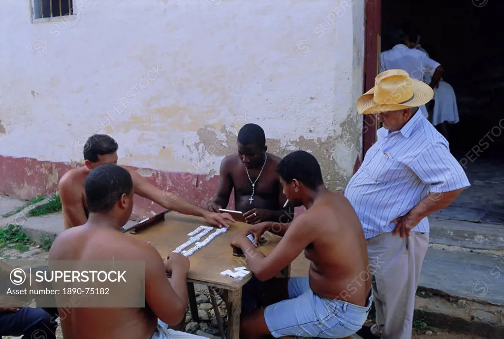 Group of men playing dominos, Trinidad, Sancti Spiritus, Cuba
