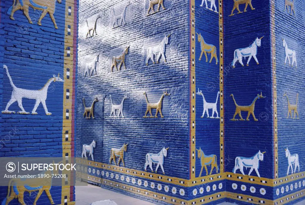 The reconstructed Ishtar Gate, Babylon, Iraq, Middle East