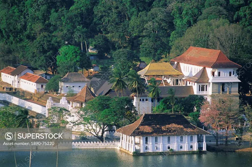 The Dalada Maligawa, or Temple of the Tooth, famous temple housing tooth relic of the Buddha, in the town of Kandy, Sri Lanka