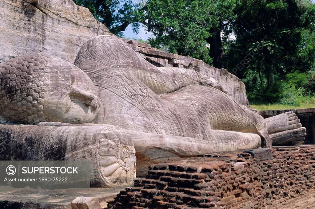 Reclining Buddha statue, Buddha entering Nirvana, Polonnaruwa, Sri Lanka