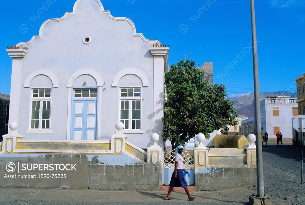 Street scene in Porto Novo, on the south coast of Santo Antao, Cape Verde Islands, Atlantic Ocean