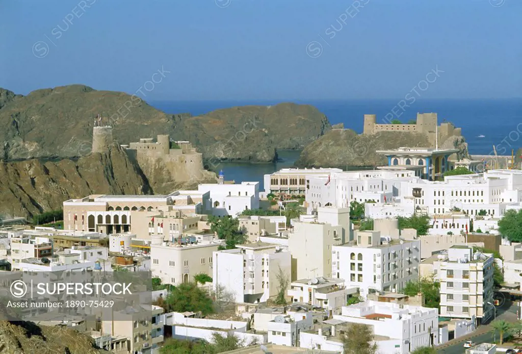 The old quarter and Fort Jalali, Muscat, Oman, Middle East