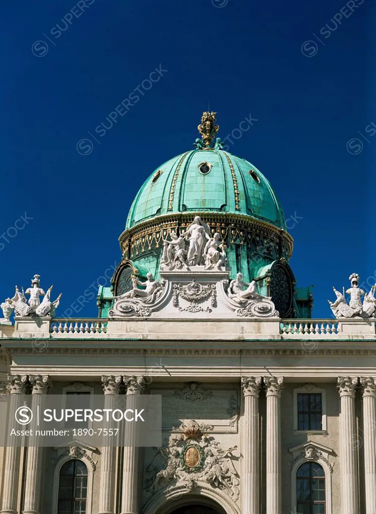 Dome of the Michaelertract, Hofburg Complex, UNESCO World Heritage Site, Vienna, Austria, Europe