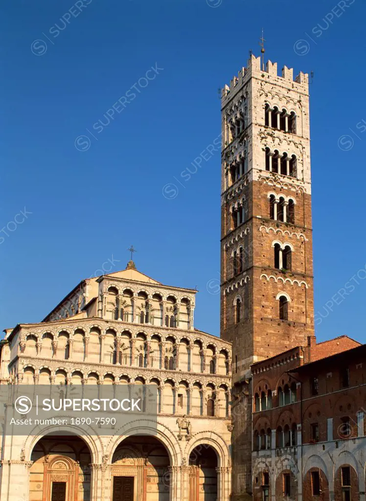 San Martino and the campanile, Lucca, Tuscany, Italy, Europe