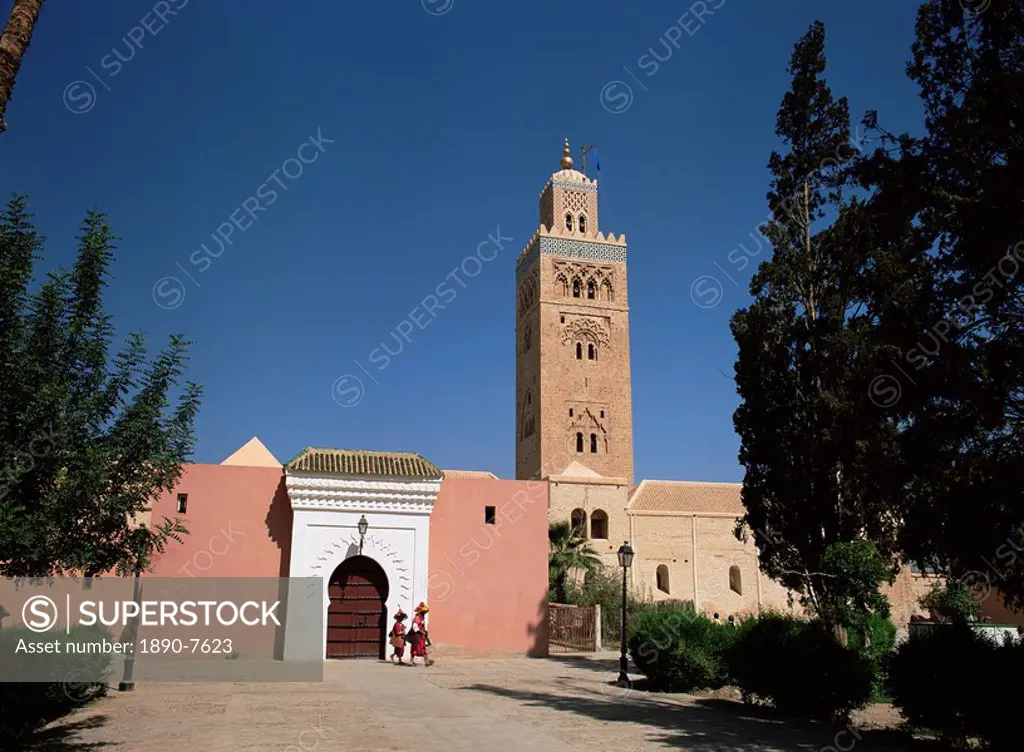 Koutoubia minaret and mosque, Marrakech, Morocco, North Africa, Africa
