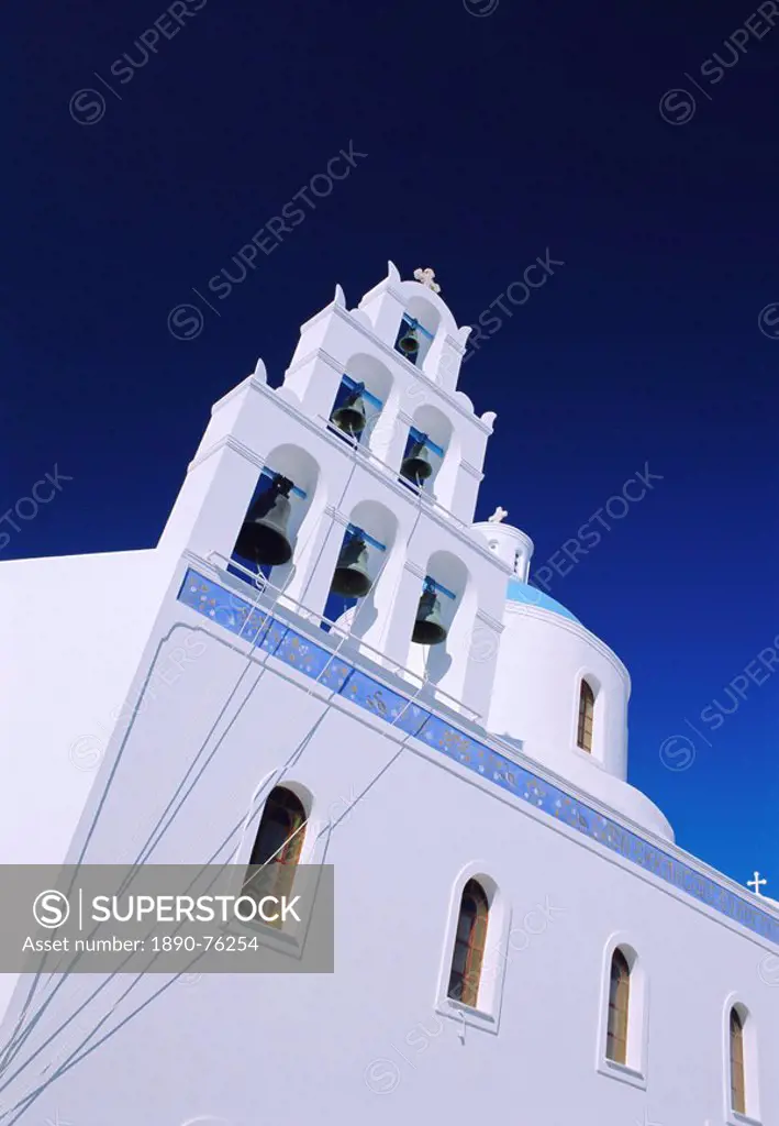 Church, Thira Fira, Santorini, Cyclades Islands, Greece, Europe