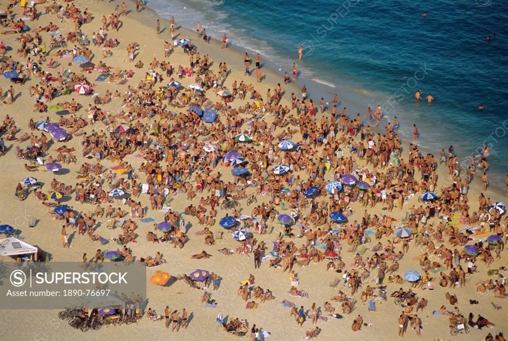 Aerial view, Ipanema Beach, Rio de Janeiro, Brazil, South America