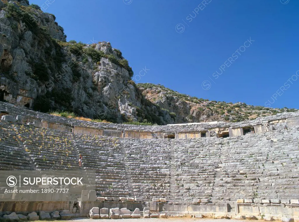 Ancient Lycian amphitheatre, Myra, Anatolia, Turkey, Asia Minor, Asia