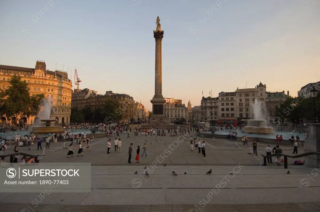Nelson´s Column and Trafalgar Square, London, England, United Kingdom, Europe