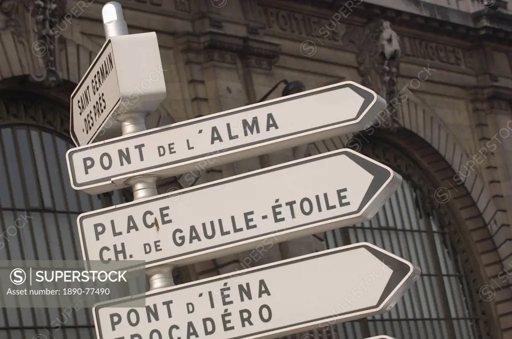 Road Sign, Paris, France
