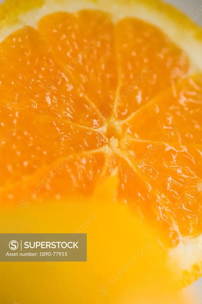 Close_up of a halved orange
