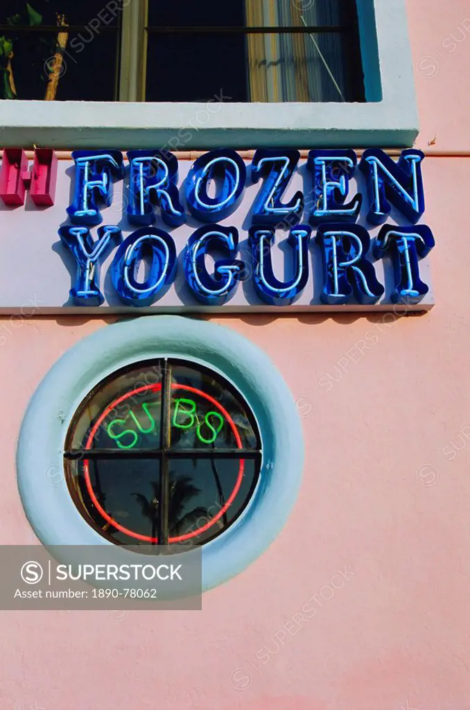 Frozen Yogurt sign, Miami, Florida, USA