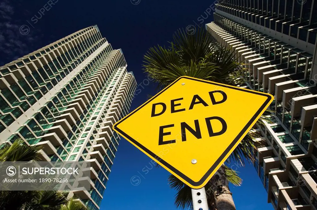 Dead End sign, San Diego, California, United States of America, North America