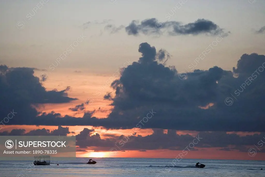Sunset, West Coast, Barbados, West Indies, Caribbean, Central America