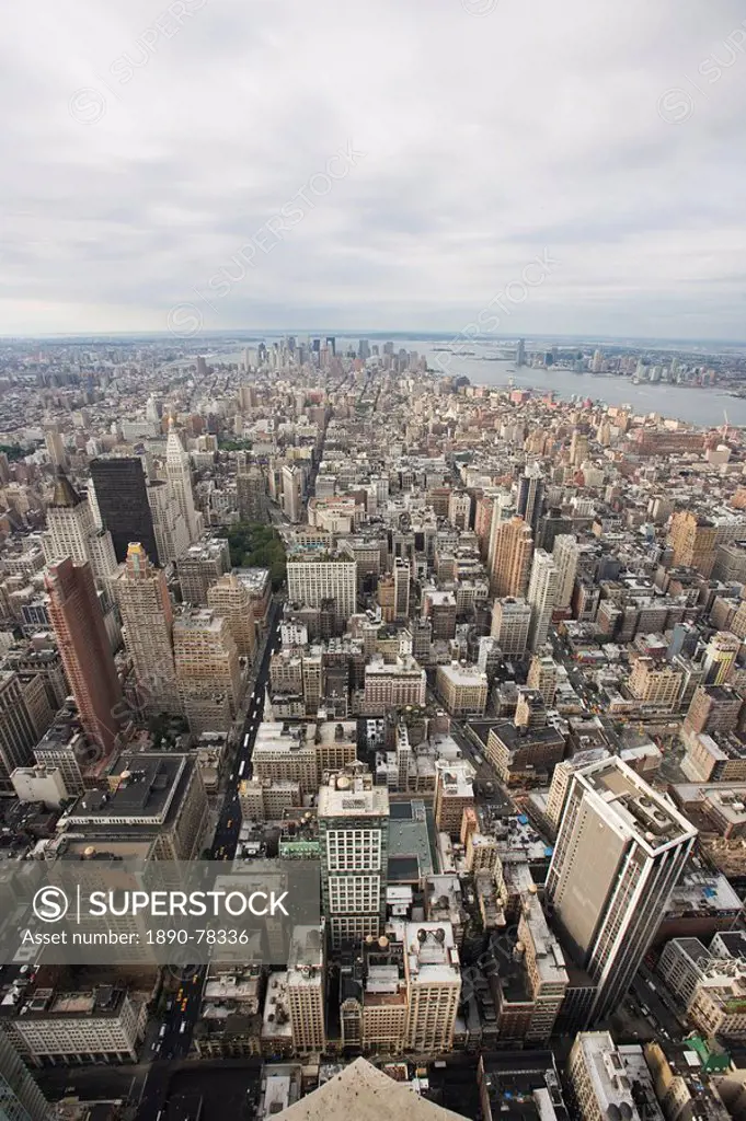 Over Manhattan, New York City, New York, United States of America, North America