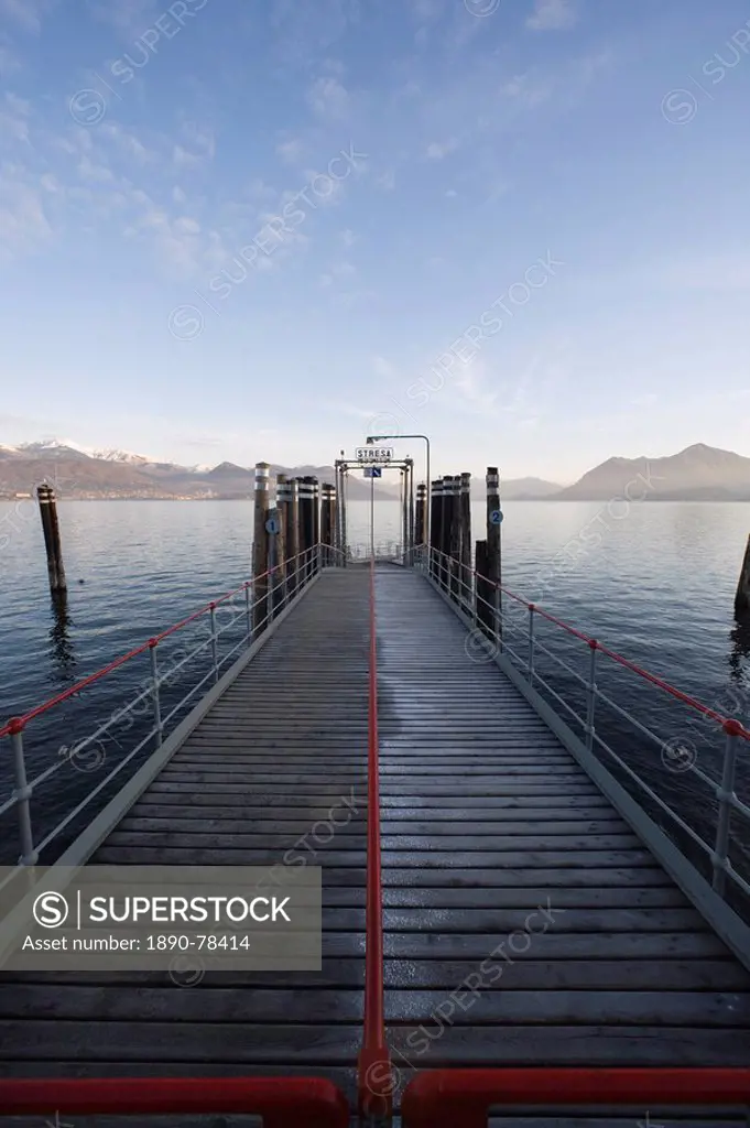 Stresa Pier, Lake Maggiore, Piedmont, Italian Lakes, Italy, Europe
