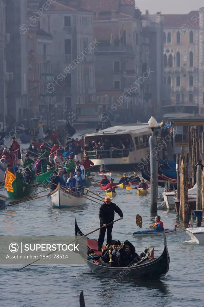 Carnival, Grand Canal, Venice, Veneto, Italy, Europe